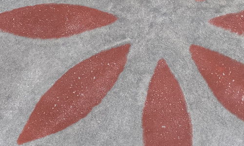 red petals on gray